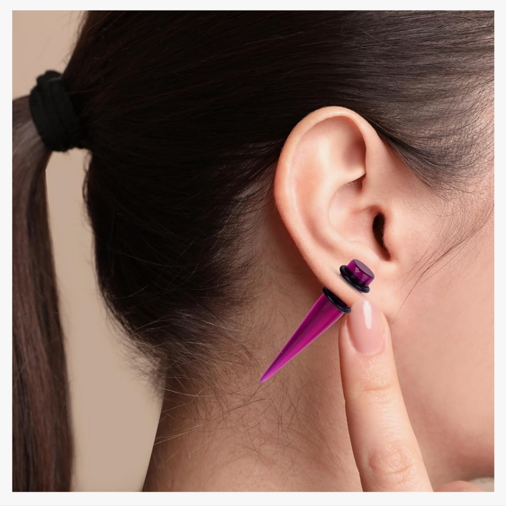 Pink Acrylic Silicone Ear Stretching Gauge Kit 14G to 4G 30 Pieces